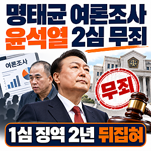 '명태균 여론조사' 윤석열 전 대통령 2심 무죄...1심 뒤집혀