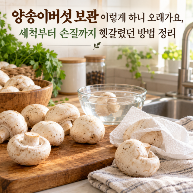 양송이버섯 보관 이렇게 하니 오래가요, 세척부터 손질까지 헷갈렸던 방법 정리