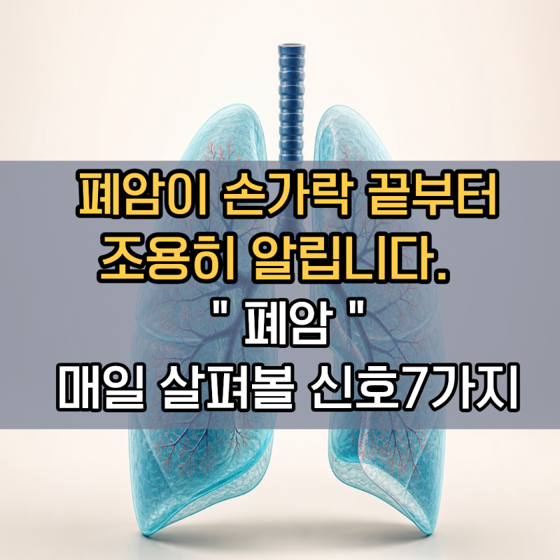 폐암이 손가락 끝부터 조용히 알립니다, 매일 살펴야 할 위험신호 7가지 | 곤봉지 창문테스트....