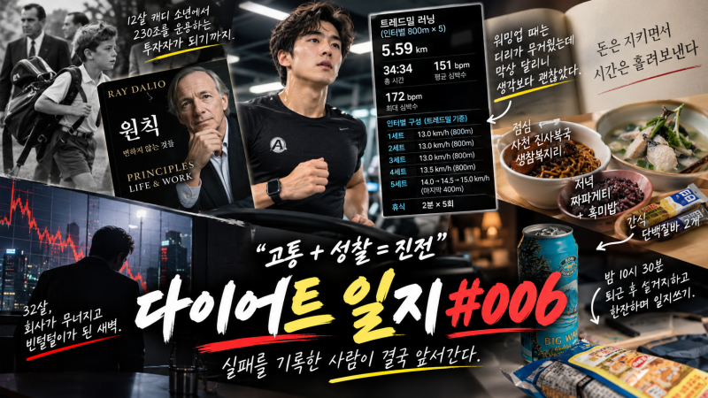 다이어트 일지 #006｜고통 + 성찰 = 진전