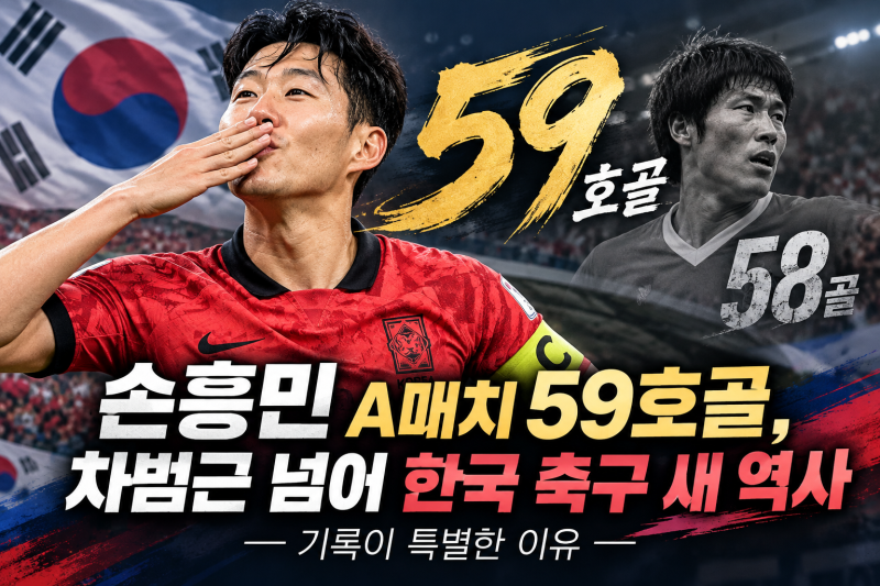 손흥민 A매치 59호골, 차범근 넘어 한국 축구 새 역사…기록이 특별한 이유