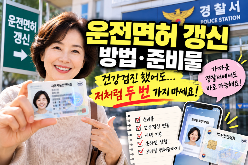 운전면허 갱신 신청 방법·준비물｜건강검진 했어도 저처럼 두 번 가지 마세요