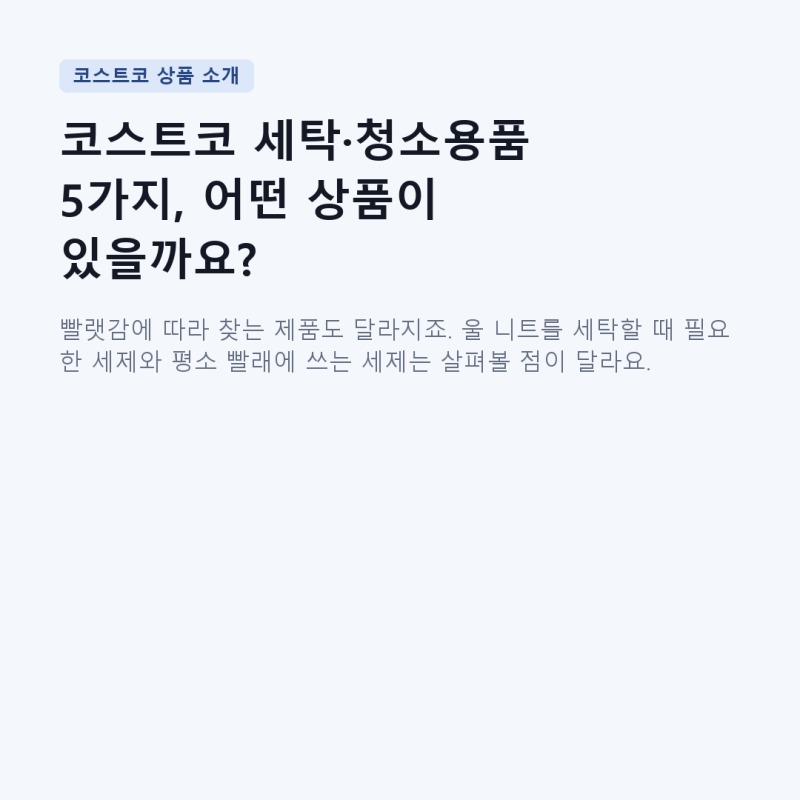 코스트코 세탁·청소용품 5가지, 어떤 상품이 있을까요?