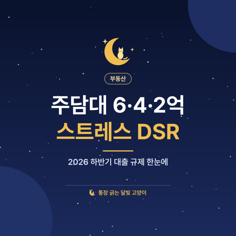 주택담보대출 한도 6·4·2억과 스트레스 DSR, 2026 하반기 대출 규제 한눈에 정리