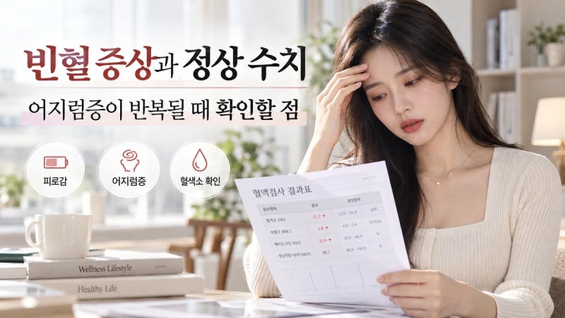 빈혈 증상과 정상 수치,어지럼증이 반복될 때 확인할 점