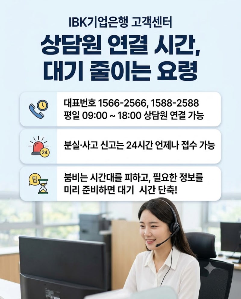 IBK기업은행 고객센터 상담원 연결 시간, 대기 줄이는 요령 3가지