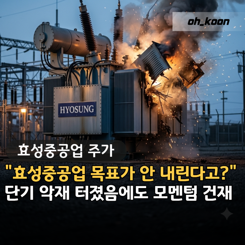 "단기 악재 터졌다더니..." 효성중공업 주가 3분기 컨센 하회에도 목표가 안 내린 이유