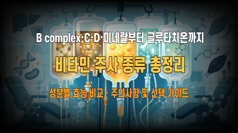 비타민 주사 종류 종합 가이드 (B complex·C·D·미네랄·글루타치온)