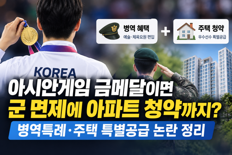 아시안게임 금메달이면 군 면제에 아파트 청약까지? 병역특례 논란 정리