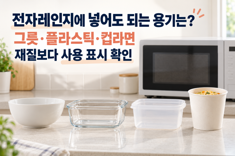 전자레인지에 넣어도 되는 용기는? 그릇·플라스틱·컵라면 재질별 확인법과 주의사항