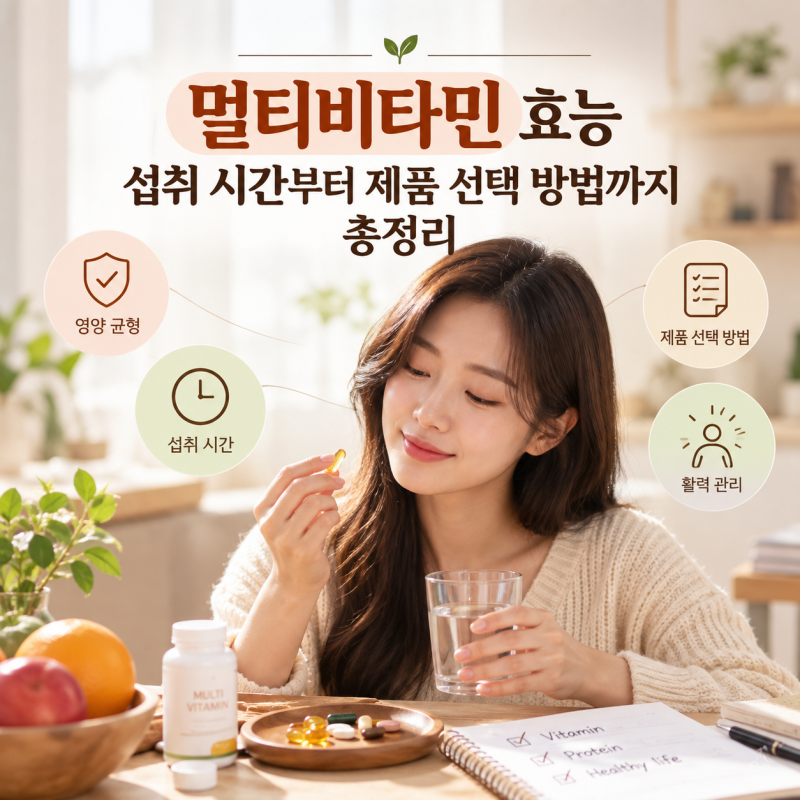 멀티비타민 효능 섭취 시간부터 제품 선택 방법까지 총정리