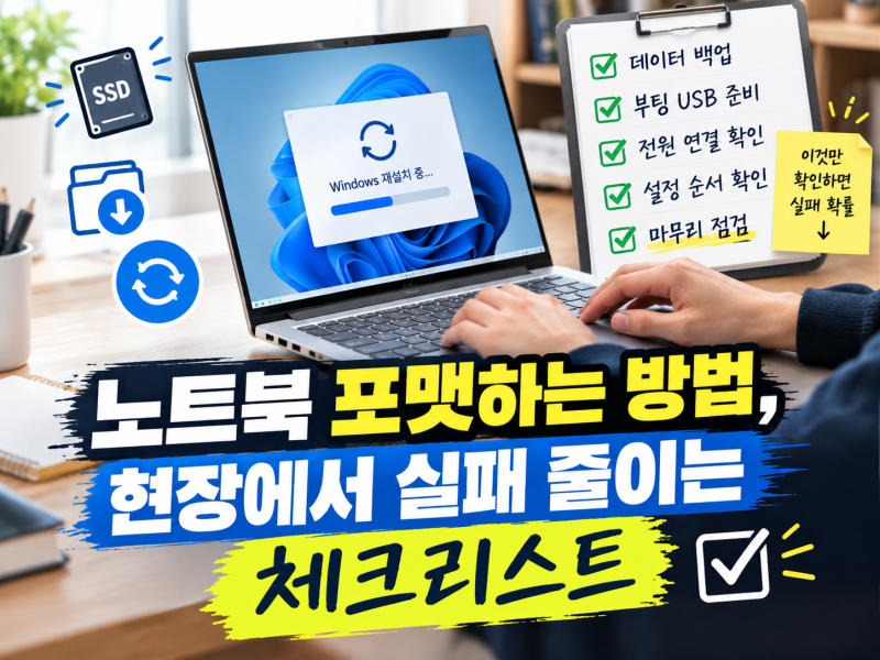 노트북 포맷하는 방법, 현장에서 실패 줄이는 체크리스트(윈도우11·삼성 포함)
