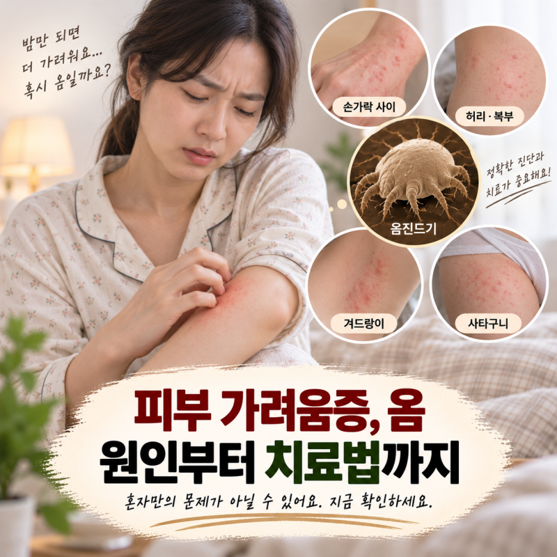 피부 가려움증 원인 옴 증상 치료법 연고 추천
