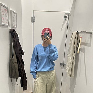 광복 롯데백화점 유니클로 UNIQLO :: 스무드코튼크루넥스웨터 블루&와인 L | 저지배럴팬츠 네추....