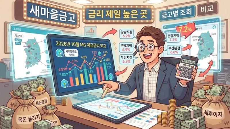 2026년 10월 새마을금고 예금금리 높은 곳, 금고별 조회와 세후이자 비교법