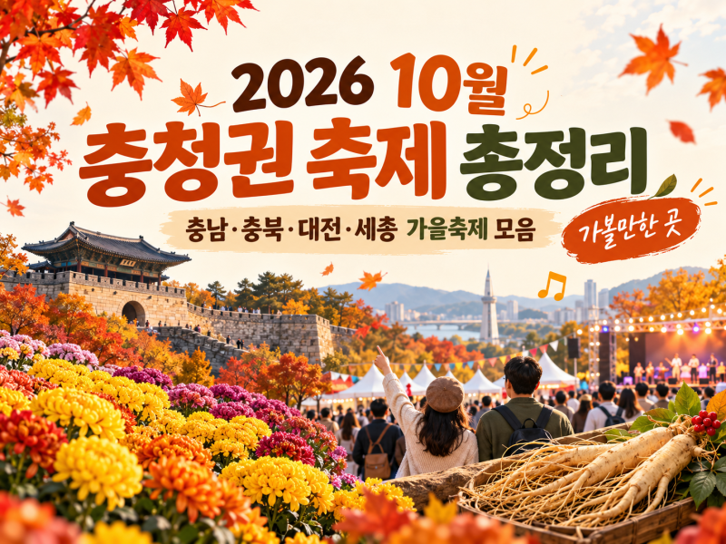 2026 10월 충청도 축제 총정리｜충남·충북·대전·세종 가볼만한 곳 8곳