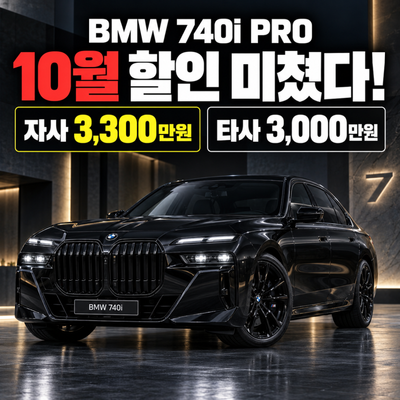 BMW 7시리즈 할인｜740i PRO 10월 할인 3,300만원
