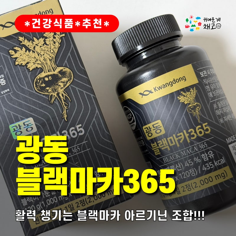 [건강 식품 추천] 광동블랙마카365 활력 챙기는 블랙마카아르기닌 조합 최고임!!!