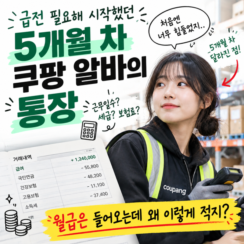 "급전 필요해 시작했던" 5개월 차 쿠팡 알바의 통장