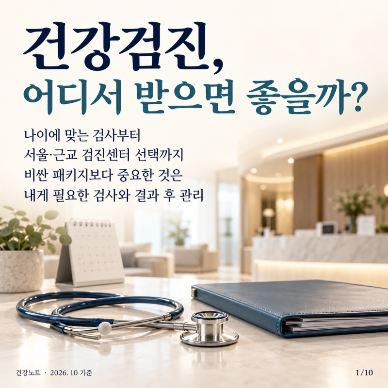 건강검진 어디서 받으면 좋을까? 나이에 맞는 검진 항목과 서울 근교 주요 검진센터 선택 가....