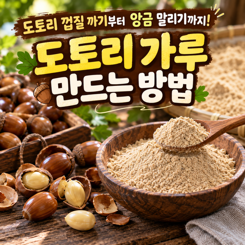 도토리 껍질까기부터 앙금 말리기까지! 도토리 가루 만드는 방법