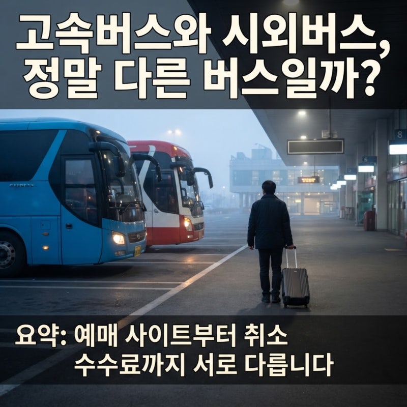 고속버스 시외버스 차이, 예매 방법과 취소 수수료까지 한 번에 정리