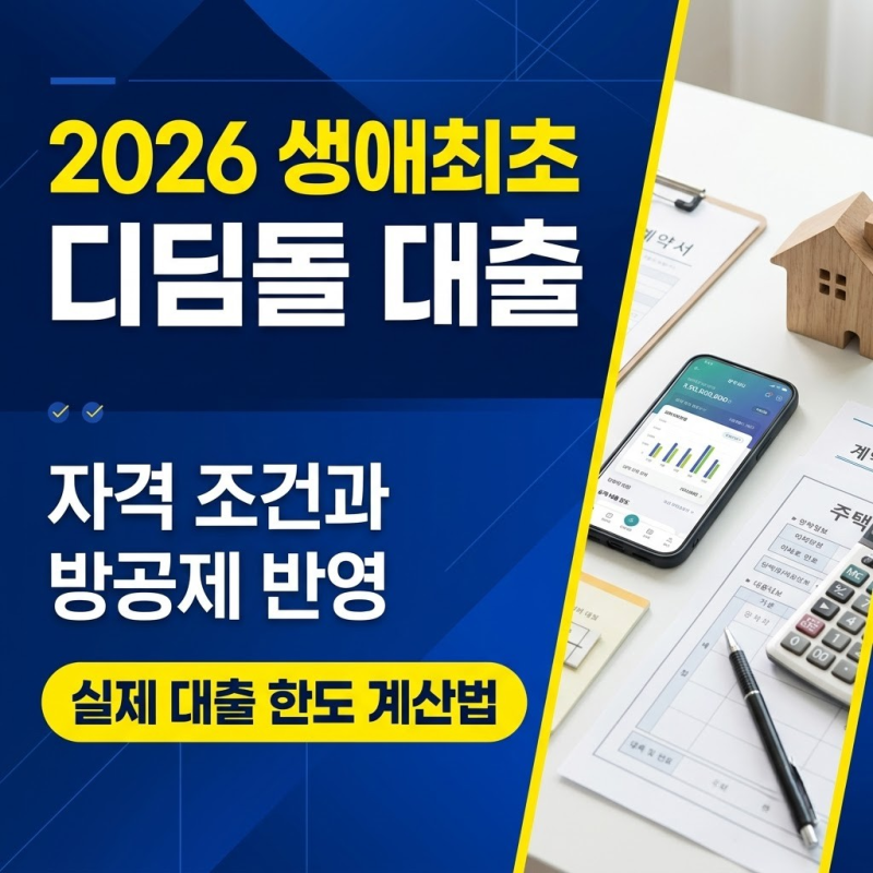 2026 생애최초 디딤돌 대출 자격 조건과 방공제 반영 실제 대출 한도 계산법