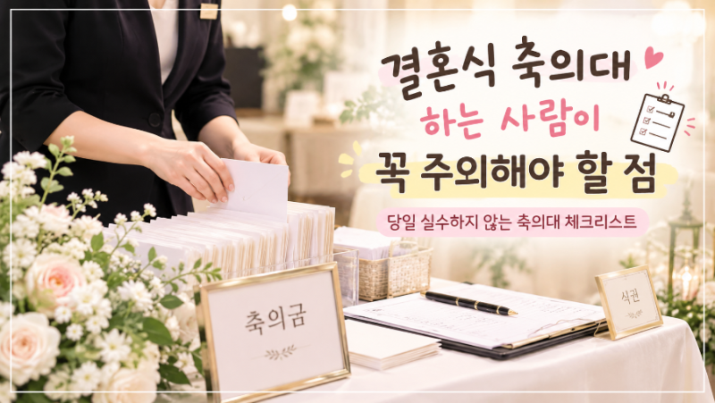 결혼식 축의대 하는 사람이 꼭 주의해야 할 점｜당일 실수하지 않는 축의대 체크리스트