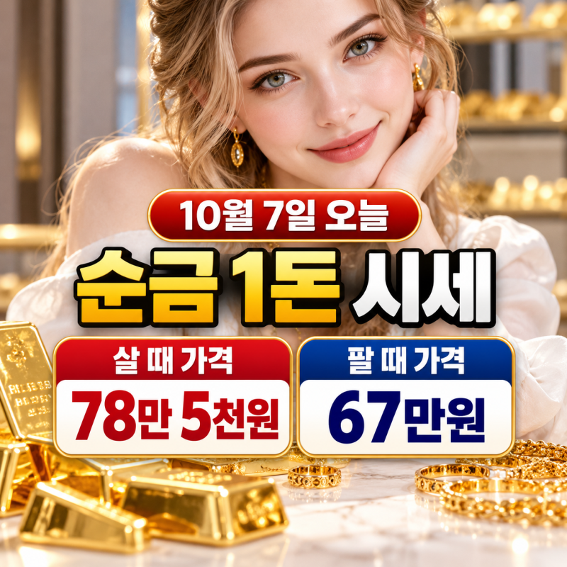 10월 7일 오늘 금시세 순금 1돈 24K 18K 14K 백금 은 가격 총정리