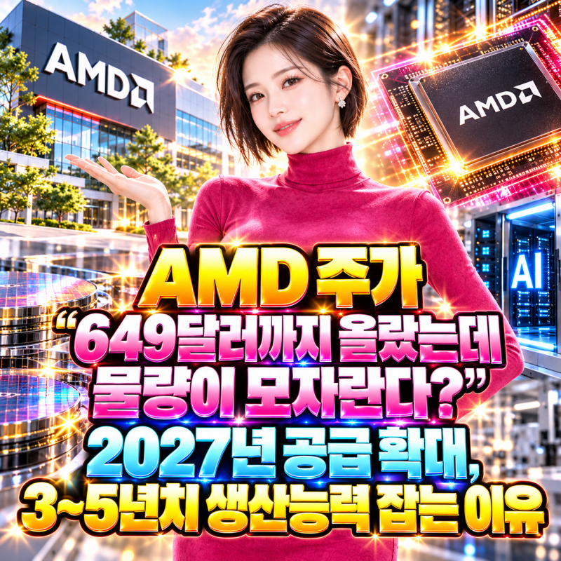 AMD 주가 “649달러까지 올랐는데 물량이 모자란다?” 2027년 공급 확대, 3~5년치 생산능력 잡는 ....