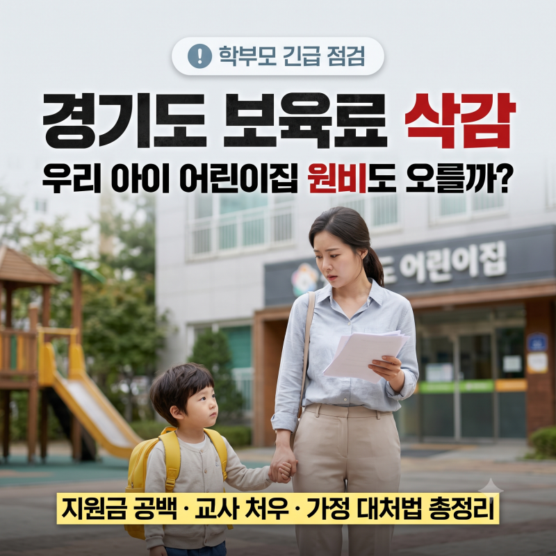 경기도 보육료 삭감 긴급 점검 3가지 (+지원금 공백, 교사 처우, 가정 대처법)