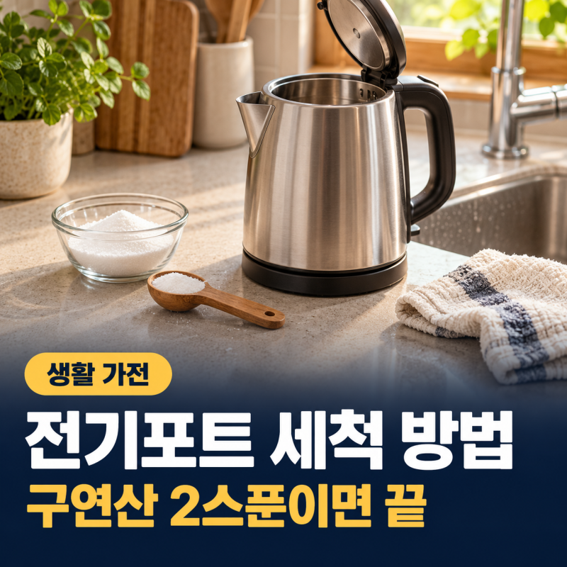 전기포트 세척 방법, 구연산 2스푼으로 물때 제거