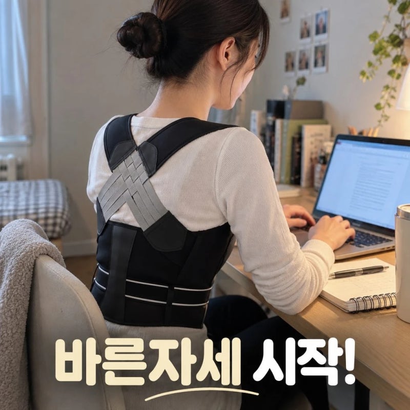 바로핏 자세교정밴드 거북목 라운드숄더 어깨 굽은 등 교정기 솔직 특징 정리