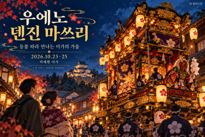 우에노 덴진 마쓰리 2026｜이가의 오니 행렬과 단지리, 10월 23~25일 소도시 축제