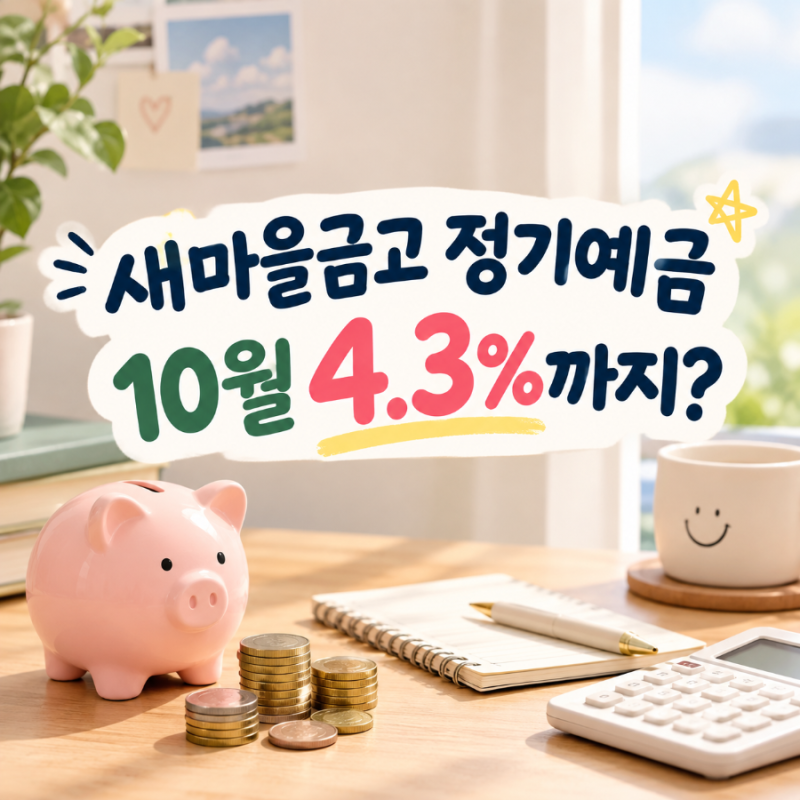 새마을금고 정기예금 금리 10월, 4.3%까지? 12개월 비교해봤어요