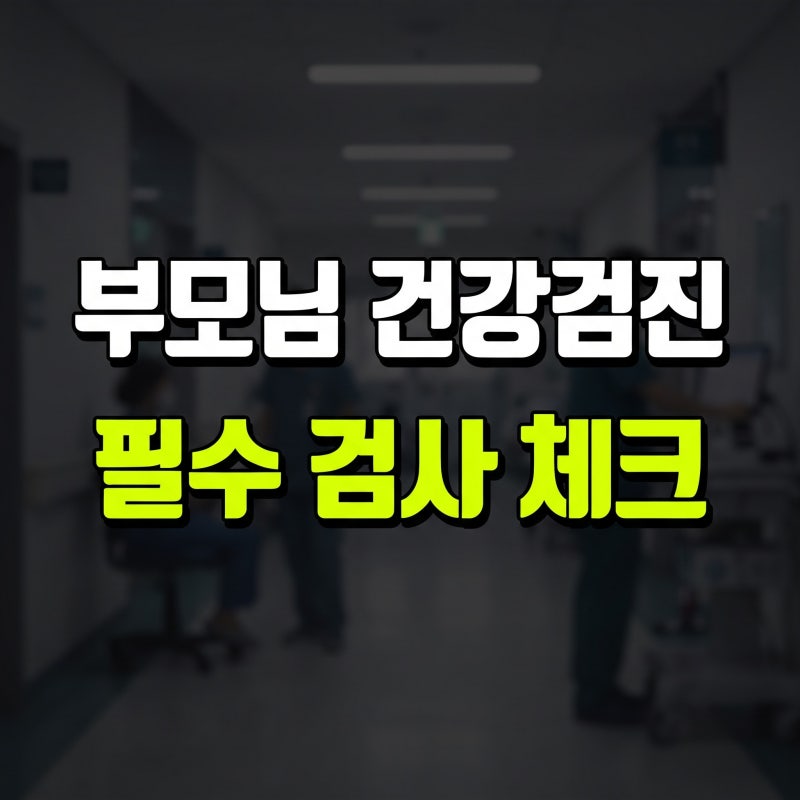 부모님 종합건강검진 비용과 절대 아끼면 안 되는 필수 검사 항목 4가지