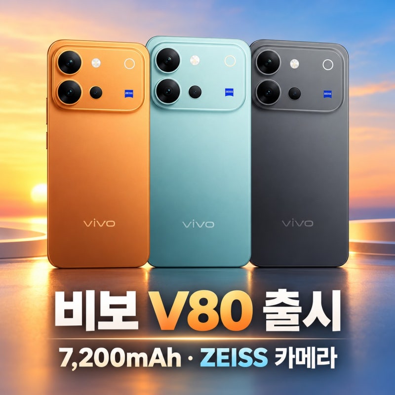 비보 V80 출시, 7200mAh 배터리·ZEISS 카메라·가격 총정리