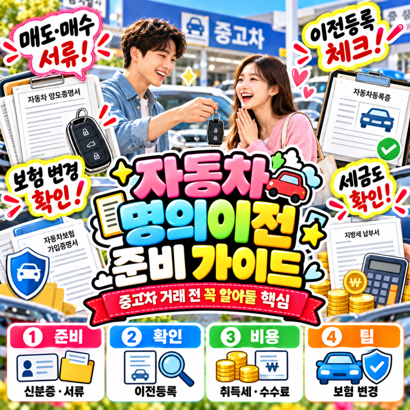 중고차 명의이전 준비 가이드｜실제로 필요한 핵심만 정리