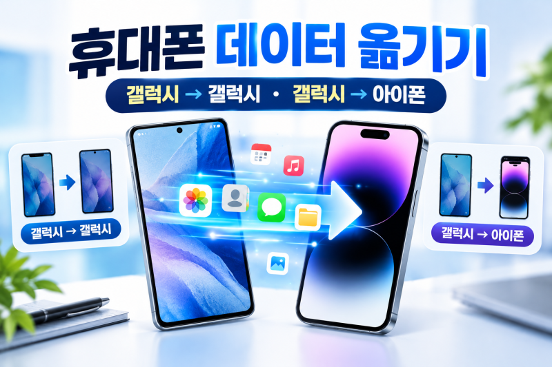 휴대폰 교체할 때 데이터 옮기는 방법, 갤럭시에서 갤럭시, 갤럭시에서 아이폰까지