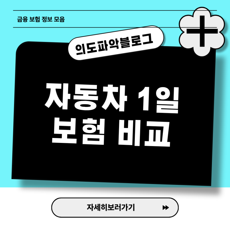 하루 운전 보험료 절약하는 자동차 1일보험 비교 가이드와 가입 주의사항