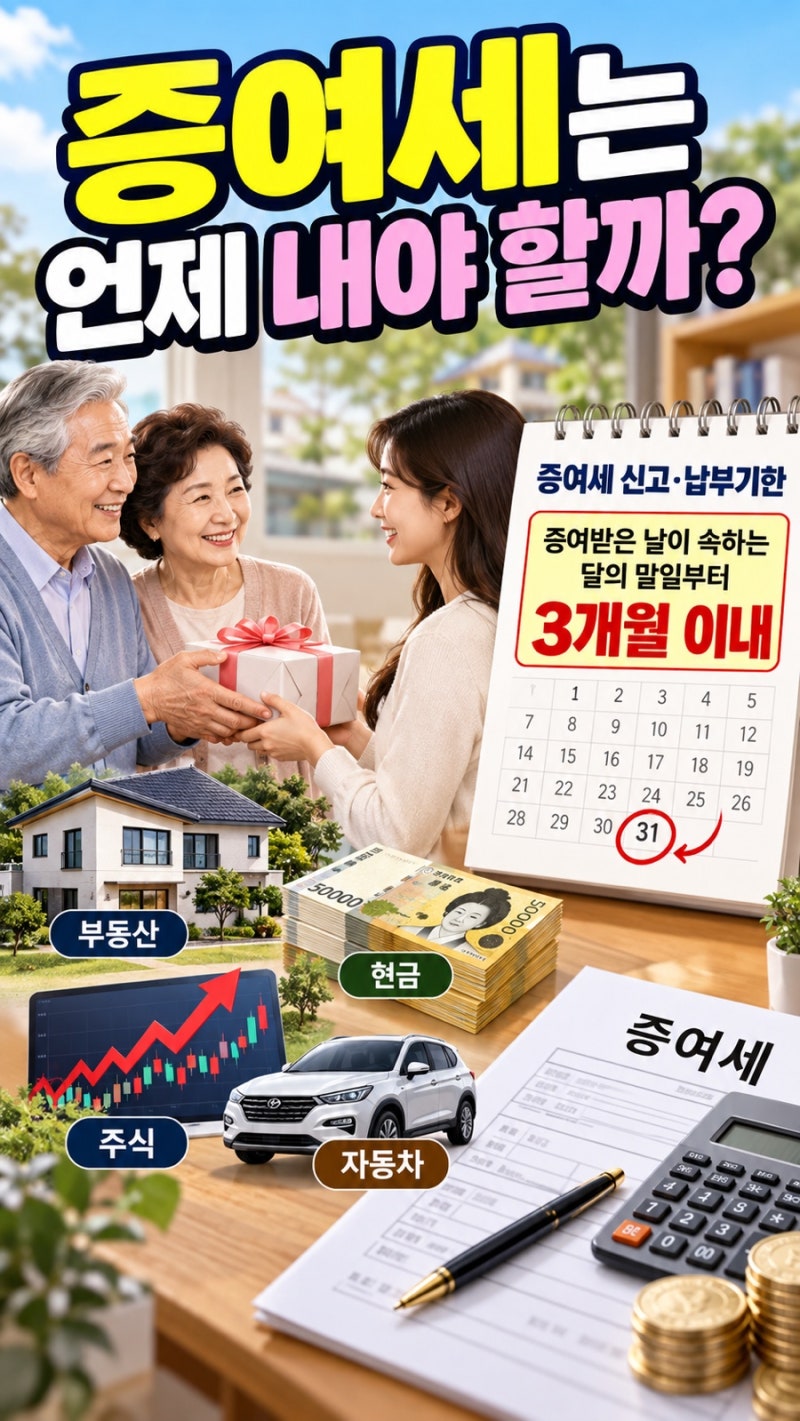 증여세는 언제 내야 할까? 신고·납부기한과 주의사항