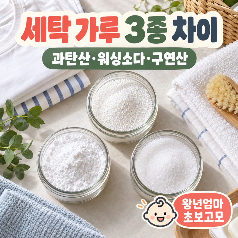 과탄산소다 워싱소다 구연산 차이, 빨래할 때 뭘 써야 할까?
