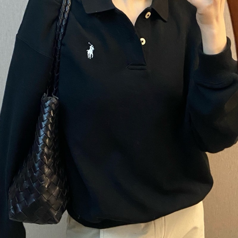 폴로 랄프로렌 라이트웨이트 플리스 롱 슬리브 카라티 블랙으로 재구매