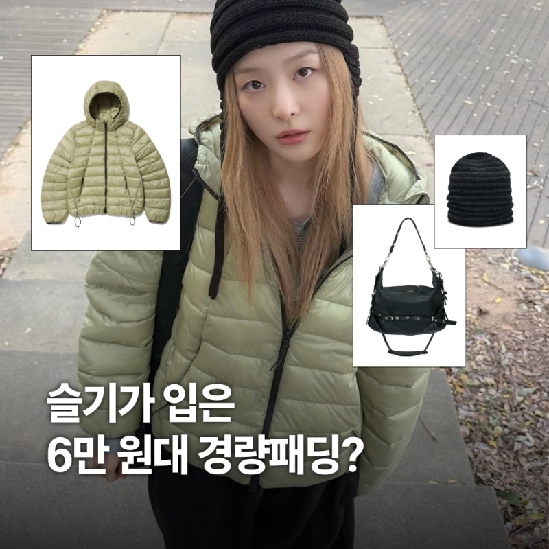 레드벨벳 슬기 사복 탑텐 경량패딩 가을 겨울 코디 정보