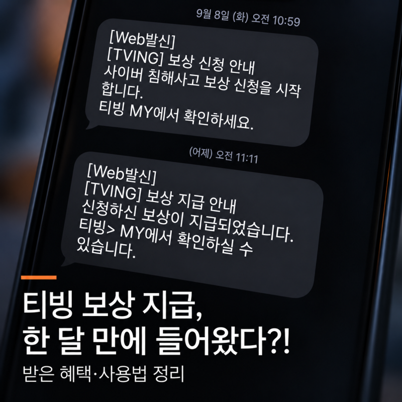 티빙 보상 지급, 한 달 만에 들어왔다?! | 받은 혜택·사용법 정리, 보상 신청 연장기간