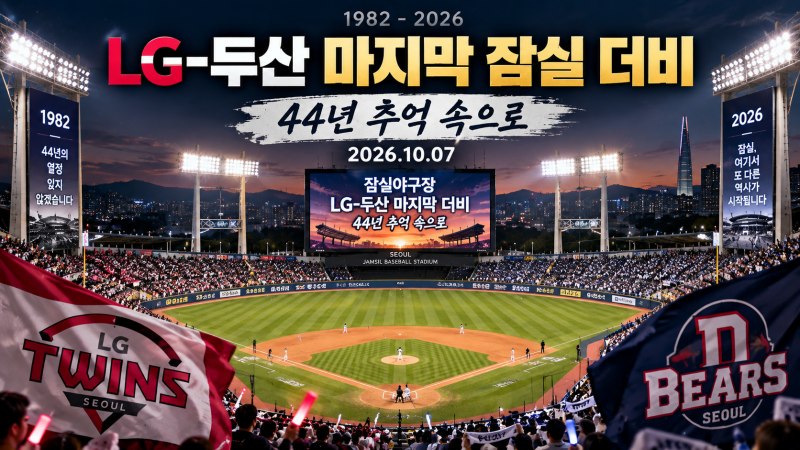 잠실야구장 LG-두산 마지막 더비…44년 추억 속으로