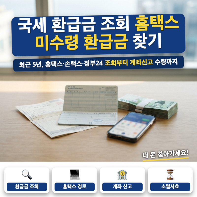 국세 환급금 조회 방법 총정리 (+ 홈택스 손택스 조회, 미수령 환급금 계좌신고)