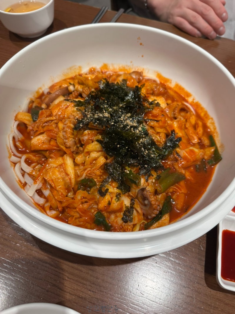송파 잠실 석촌호수 롯데월드몰 식당가 맛집 신라제면 잠실 롯데몰점 갈낙지 낙지볶음 칼국....
