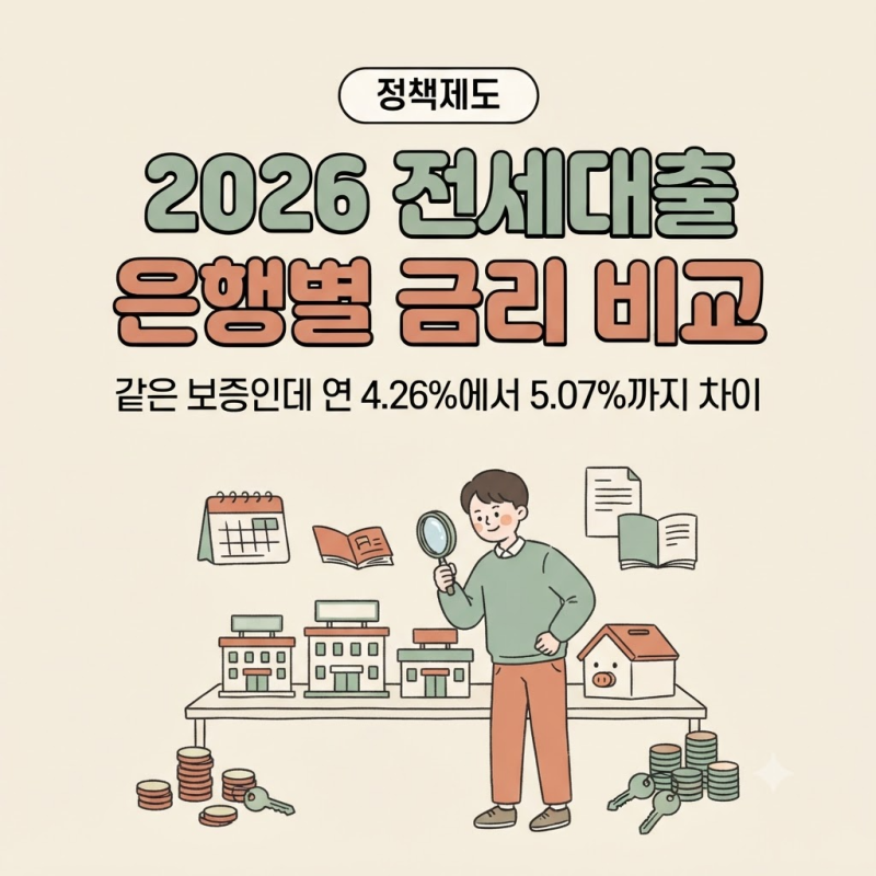 전세자금대출 조건과 한도 2026 정리: 은행별 금리 비교와 갈아타기 전 확인할 것