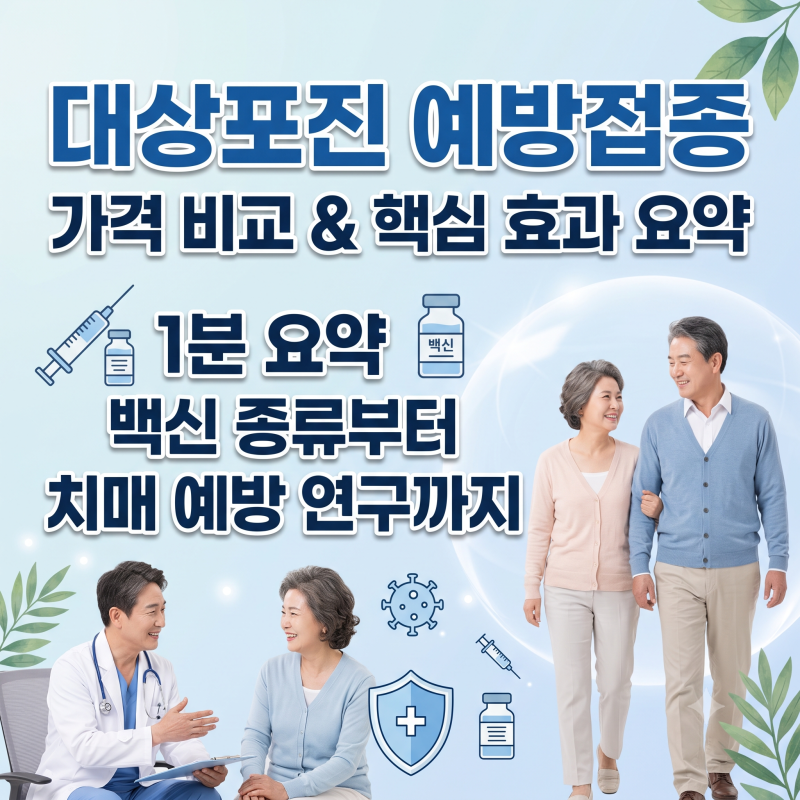 대상포진 예방접종 가격 비교! 싱그릭스 효과부터 치매 예방 연구까지